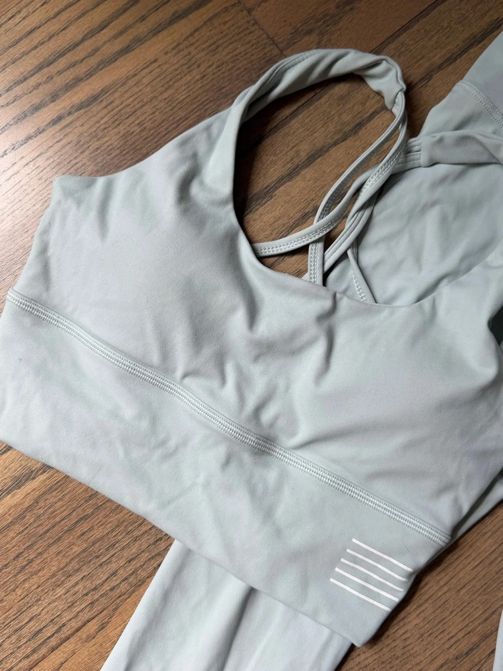 Buttery Soft Matching Baby Blue Seamless Sports Bra & Leggings Set